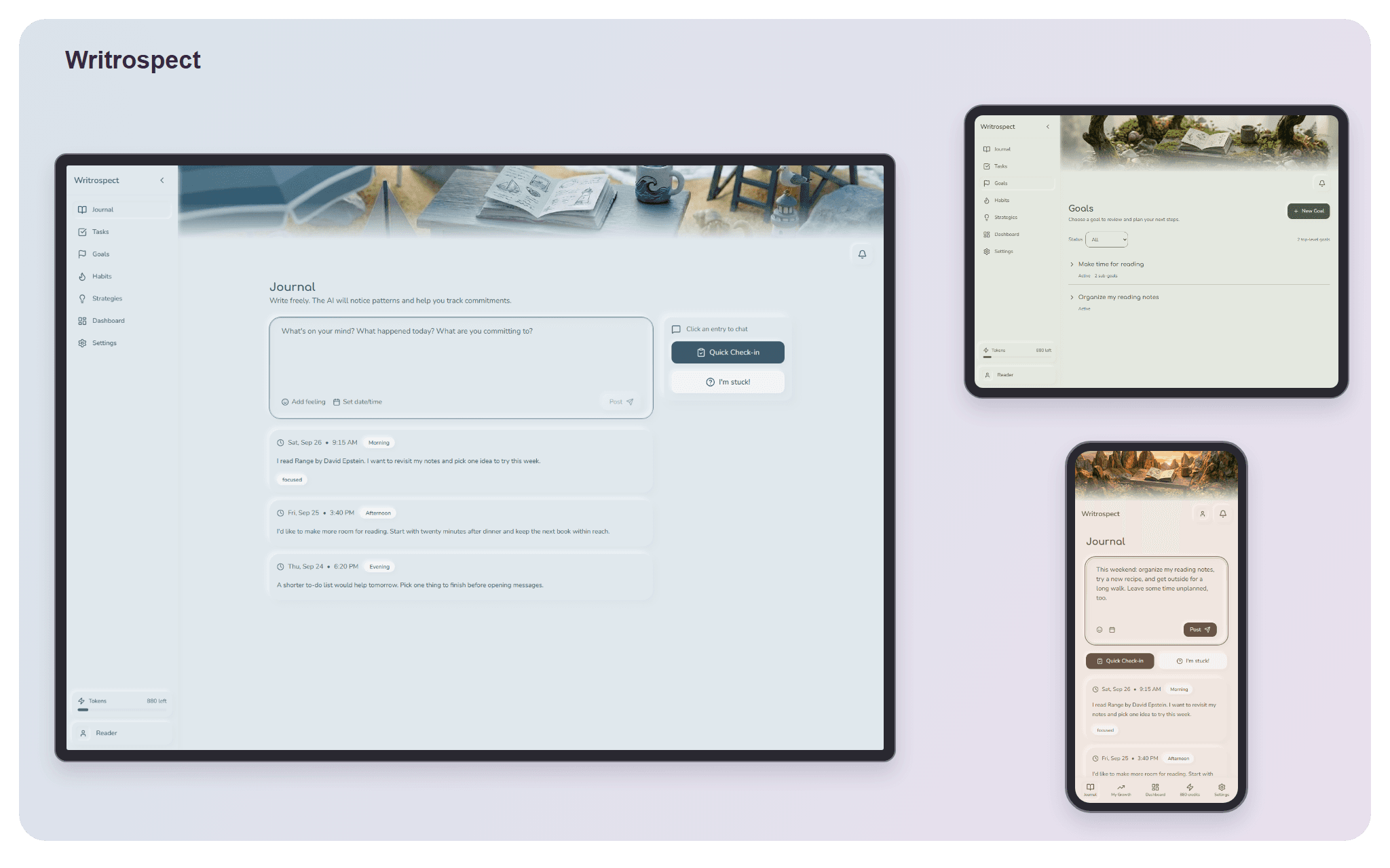 WRITROSPECT interface preview